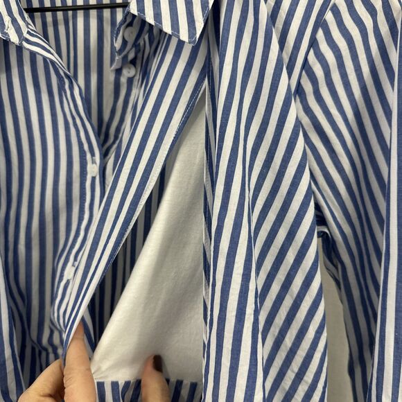 Seraphine Striped Button Maternity Shirt Dress Women’s Size 4 - Picture 6 of 9